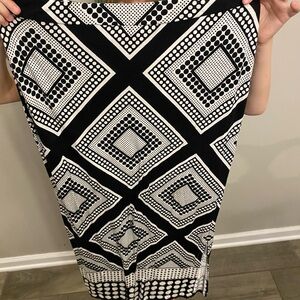 Black and White Geometric Skirt